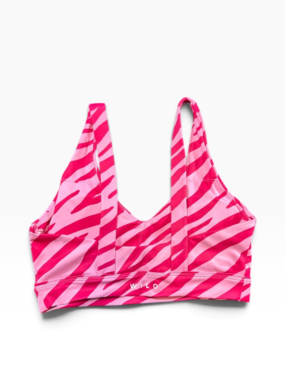 Wilo The Label Pink Zebra Stripe Women's Sports Bra and Leggings Set L - Picture 3 of 14